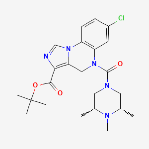 molecular formula C23H30ClN5O3 B1247254 tert-butyl 7-chloro-5-[(3S,5R)-3,4,5-trimethylpiperazine-1-carbonyl]-4H-imidazo[1,5-a]quinoxaline-3-carboxylate 