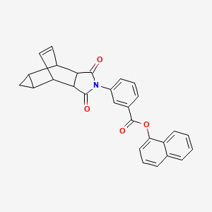 molecular formula C28H21NO4 B12472548 naphthalen-1-yl 3-(1,3-dioxooctahydro-4,6-ethenocyclopropa[f]isoindol-2(1H)-yl)benzoate 