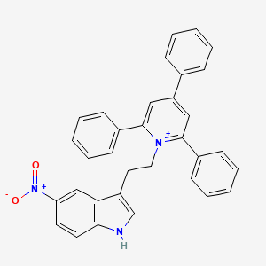 molecular formula C33H26N3O2+ B12472556 1-[2-(5-nitro-1H-indol-3-yl)ethyl]-2,4,6-triphenylpyridinium 