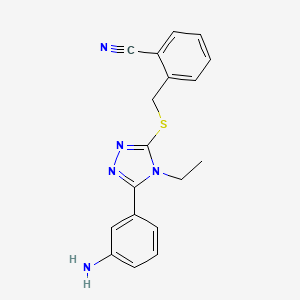 2-({[5-(3-aminophenyl)-4-ethyl-4H-1,2,4-triazol-3-yl]sulfanyl}methyl)benzonitrile