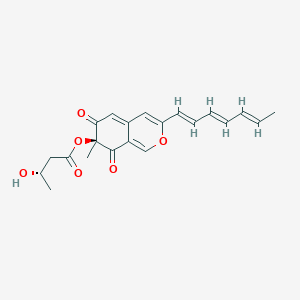 molecular formula C21H22O6 B1247257 (7S)-3-[(1E,3E,5E)-hepta-1,3,5-trien-1-yl]-7-methyl-6,8-dioxo-7,8-dihydro-6H-isochromen-7-yl (3S)-3-hydroxybutanoate 