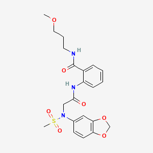 2-{[N-(1,3-benzodioxol-5-yl)-N-(methylsulfonyl)glycyl]amino}-N-(3-methoxypropyl)benzamide