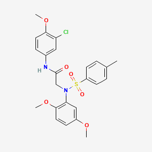 molecular formula C24H25ClN2O6S B12472618 N-(3-chloro-4-methoxyphenyl)-N~2~-(2,5-dimethoxyphenyl)-N~2~-[(4-methylphenyl)sulfonyl]glycinamide 