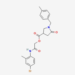 molecular formula C22H23BrN2O4 B12472629 2-[(4-Bromo-2-methylphenyl)amino]-2-oxoethyl 1-(4-methylbenzyl)-5-oxopyrrolidine-3-carboxylate 