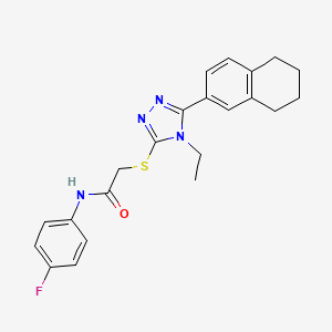 2-{[4-ethyl-5-(5,6,7,8-tetrahydronaphthalen-2-yl)-4H-1,2,4-triazol-3-yl]sulfanyl}-N-(4-fluorophenyl)acetamide