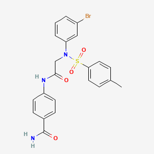 4-({N-(3-bromophenyl)-N-[(4-methylphenyl)sulfonyl]glycyl}amino)benzamide