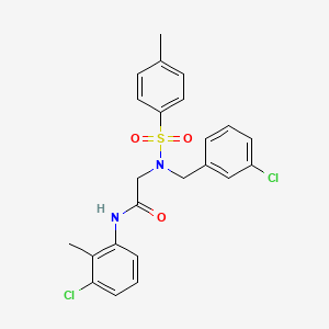 molecular formula C23H22Cl2N2O3S B12472689 N~2~-(3-chlorobenzyl)-N-(3-chloro-2-methylphenyl)-N~2~-[(4-methylphenyl)sulfonyl]glycinamide 