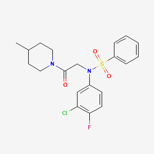 N-(3-chloro-4-fluorophenyl)-N-[2-(4-methylpiperidin-1-yl)-2-oxoethyl]benzenesulfonamide