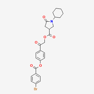 2-(4-{[(4-Bromophenyl)carbonyl]oxy}phenyl)-2-oxoethyl 1-cyclohexyl-5-oxopyrrolidine-3-carboxylate