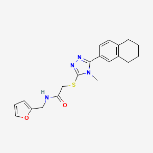 N-(furan-2-ylmethyl)-2-{[4-methyl-5-(5,6,7,8-tetrahydronaphthalen-2-yl)-4H-1,2,4-triazol-3-yl]sulfanyl}acetamide