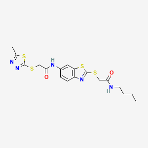 N-(2-{[2-(butylamino)-2-oxoethyl]sulfanyl}-1,3-benzothiazol-6-yl)-2-[(5-methyl-1,3,4-thiadiazol-2-yl)sulfanyl]acetamide