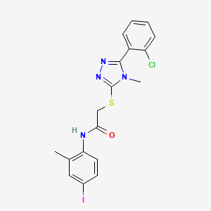 molecular formula C18H16ClIN4OS B12472899 2-{[5-(2-chlorophenyl)-4-methyl-4H-1,2,4-triazol-3-yl]sulfanyl}-N-(4-iodo-2-methylphenyl)acetamide 