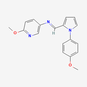 molecular formula C18H17N3O2 B12472905 6-methoxy-N-{(E)-[1-(4-methoxyphenyl)-1H-pyrrol-2-yl]methylidene}pyridin-3-amine 