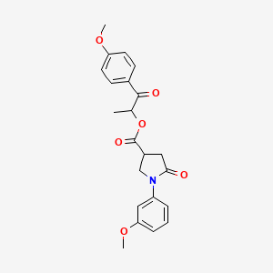 1-(4-Methoxyphenyl)-1-oxopropan-2-yl 1-(3-methoxyphenyl)-5-oxopyrrolidine-3-carboxylate