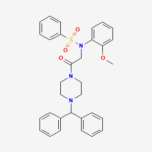 N-{2-[4-(diphenylmethyl)piperazin-1-yl]-2-oxoethyl}-N-(2-methoxyphenyl)benzenesulfonamide