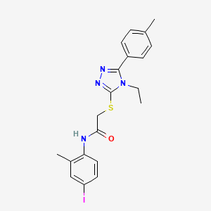 2-{[4-ethyl-5-(4-methylphenyl)-4H-1,2,4-triazol-3-yl]sulfanyl}-N-(4-iodo-2-methylphenyl)acetamide