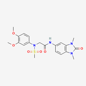 molecular formula C20H24N4O6S B12472947 N~2~-(3,4-dimethoxyphenyl)-N-(1,3-dimethyl-2-oxo-2,3-dihydro-1H-benzimidazol-5-yl)-N~2~-(methylsulfonyl)glycinamide 