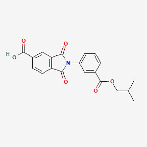 molecular formula C20H17NO6 B12472954 2-{3-[(2-methylpropoxy)carbonyl]phenyl}-1,3-dioxo-2,3-dihydro-1H-isoindole-5-carboxylic acid 