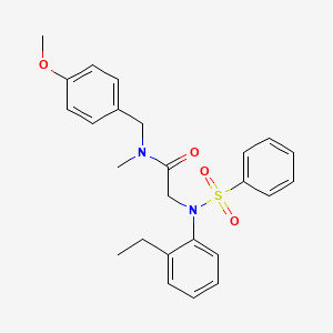 molecular formula C25H28N2O4S B12472961 N~2~-(2-ethylphenyl)-N-(4-methoxybenzyl)-N-methyl-N~2~-(phenylsulfonyl)glycinamide 