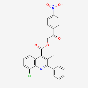 2-(4-Nitrophenyl)-2-oxoethyl 8-chloro-3-methyl-2-phenylquinoline-4-carboxylate