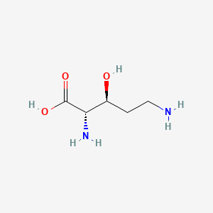 molecular formula C5H12N2O3 B1247300 (3S)-3-羟基-L-鸟氨酸 CAS No. 64818-17-3