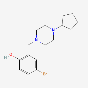 4-Bromo-2-[(4-cyclopentylpiperazin-1-yl)methyl]phenol