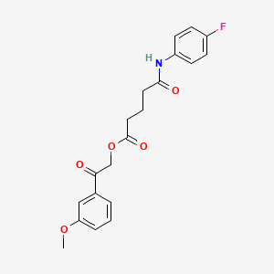 molecular formula C20H20FNO5 B12473020 2-(3-Methoxyphenyl)-2-oxoethyl 5-[(4-fluorophenyl)amino]-5-oxopentanoate 