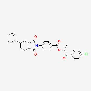 1-(4-chlorophenyl)-1-oxopropan-2-yl 4-(1,3-dioxo-5-phenyloctahydro-2H-isoindol-2-yl)benzoate