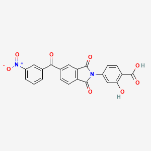 molecular formula C22H12N2O8 B12473077 2-Hydroxy-4-[5-(3-nitrobenzoyl)-1,3-dioxoisoindol-2-yl]benzoic acid 