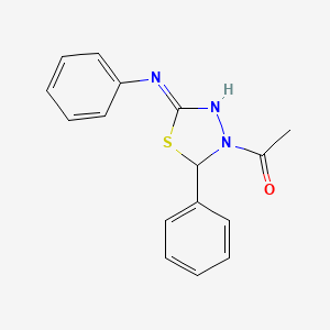 molecular formula C16H15N3OS B12473081 1-[2-phenyl-5-(phenylamino)-1,3,4-thiadiazol-3(2H)-yl]ethanone 