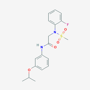 molecular formula C18H21FN2O4S B12473087 N~2~-(2-fluorophenyl)-N~2~-(methylsulfonyl)-N-[3-(propan-2-yloxy)phenyl]glycinamide 