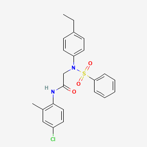 molecular formula C23H23ClN2O3S B12473105 N-(4-chloro-2-methylphenyl)-N~2~-(4-ethylphenyl)-N~2~-(phenylsulfonyl)glycinamide 