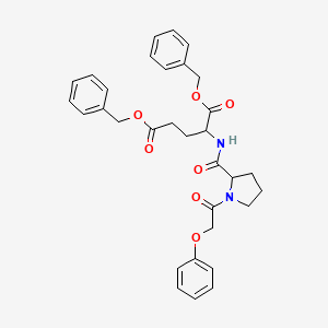 molecular formula C32H34N2O7 B12473111 Dibenzyl 1-(phenoxyacetyl)prolylglutamate 