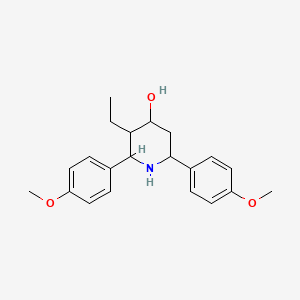 molecular formula C21H27NO3 B12473121 3-Ethyl-2,6-bis(4-methoxyphenyl)piperidin-4-ol 