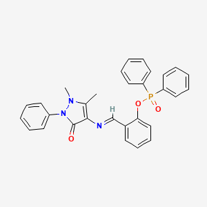 2-{[(1,5-dimethyl-3-oxo-2-phenyl-2,3-dihydro-1H-pyrazol-4-yl)imino]methyl}phenyl diphenylphosphinate