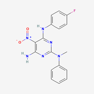 N~4~-(4-fluorophenyl)-N~2~-methyl-5-nitro-N~2~-phenylpyrimidine-2,4,6-triamine