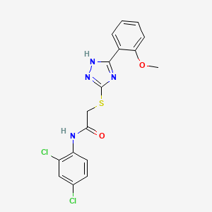 molecular formula C17H14Cl2N4O2S B12473152 N-(2,4-dichlorophenyl)-2-{[5-(2-methoxyphenyl)-4H-1,2,4-triazol-3-yl]sulfanyl}acetamide 