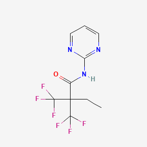 molecular formula C10H9F6N3O B12473155 N-(pyrimidin-2-yl)-2,2-bis(trifluoromethyl)butanamide 