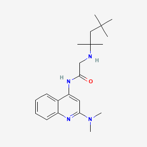 Acetamide, 2-(1,1,3,3-tetramethylbutylamino)-N-(2-dimethylamino-4-quinolyl)-