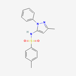 molecular formula C17H17N3O2S B12473171 4-methyl-N-(3-methyl-1-phenyl-1H-pyrazol-5-yl)benzenesulfonamide 