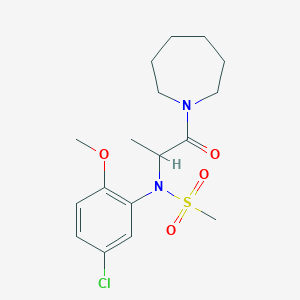 molecular formula C17H25ClN2O4S B12473174 N-[1-(azepan-1-yl)-1-oxopropan-2-yl]-N-(5-chloro-2-methoxyphenyl)methanesulfonamide 