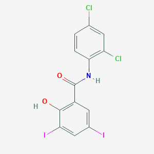 molecular formula C13H7Cl2I2NO2 B12473182 N-(2,4-dichlorophenyl)-2-hydroxy-3,5-diiodobenzamide 