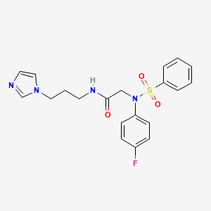 N~2~-(4-fluorophenyl)-N-[3-(1H-imidazol-1-yl)propyl]-N~2~-(phenylsulfonyl)glycinamide