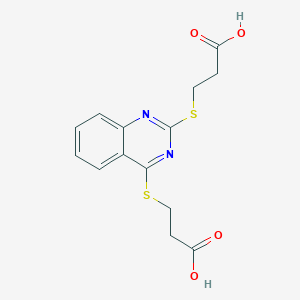 molecular formula C14H14N2O4S2 B12473204 3,3'-(Quinazoline-2,4-diyldisulfanediyl)dipropanoic acid 