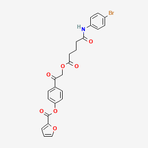 molecular formula C24H20BrNO7 B12473225 4-[({5-[(4-Bromophenyl)amino]-5-oxopentanoyl}oxy)acetyl]phenyl furan-2-carboxylate 