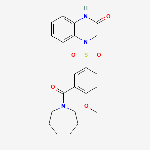 4-{[3-(azepan-1-ylcarbonyl)-4-methoxyphenyl]sulfonyl}-3,4-dihydroquinoxalin-2(1H)-one