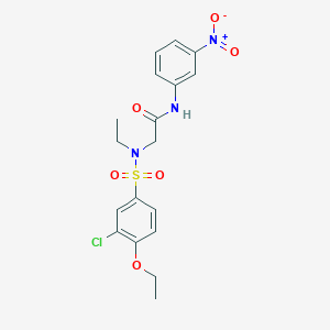 molecular formula C18H20ClN3O6S B12473353 N~2~-[(3-chloro-4-ethoxyphenyl)sulfonyl]-N~2~-ethyl-N-(3-nitrophenyl)glycinamide 