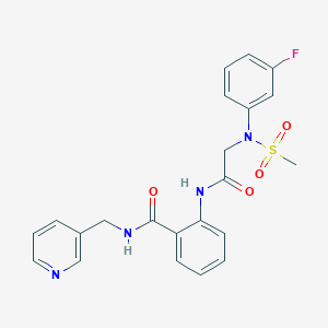 2-{[N-(3-fluorophenyl)-N-(methylsulfonyl)glycyl]amino}-N-(pyridin-3-ylmethyl)benzamide