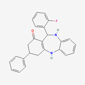 11-(2-fluorophenyl)-3-phenyl-2,3,4,5,10,11-hexahydro-1H-dibenzo[b,e][1,4]diazepin-1-one