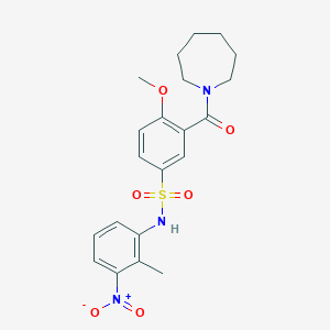 3-(azepan-1-ylcarbonyl)-4-methoxy-N-(2-methyl-3-nitrophenyl)benzenesulfonamide